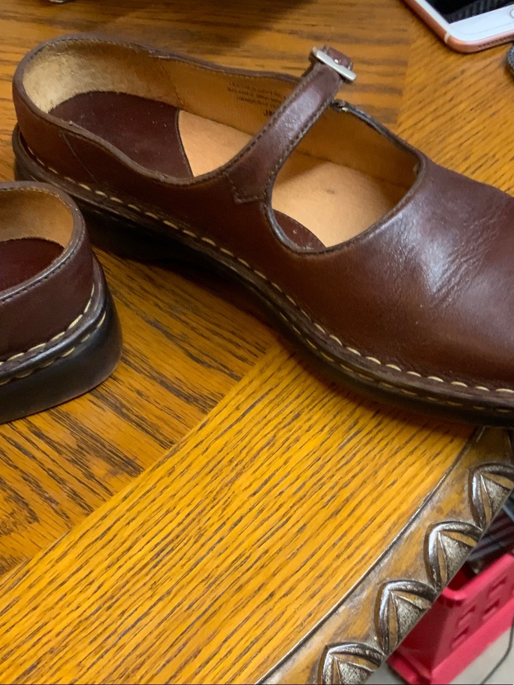 Born Brown Leather Mary Jane Clogs - Picture 4 of 5